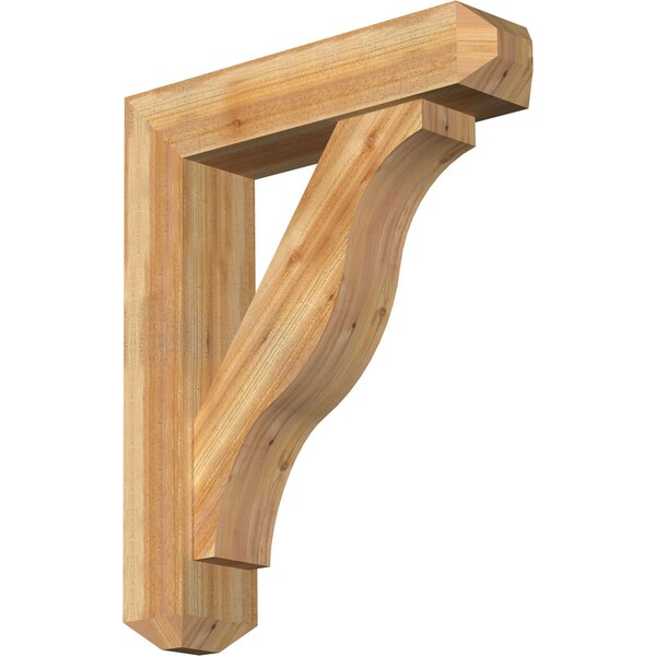 Ekena Millwork Funston Craftsman Rough Sawn Bracket w/ Offset Brace, Western Red Cedar, 8"W x 34"D x 42"H BKT0806X34X42FST04RWR - main